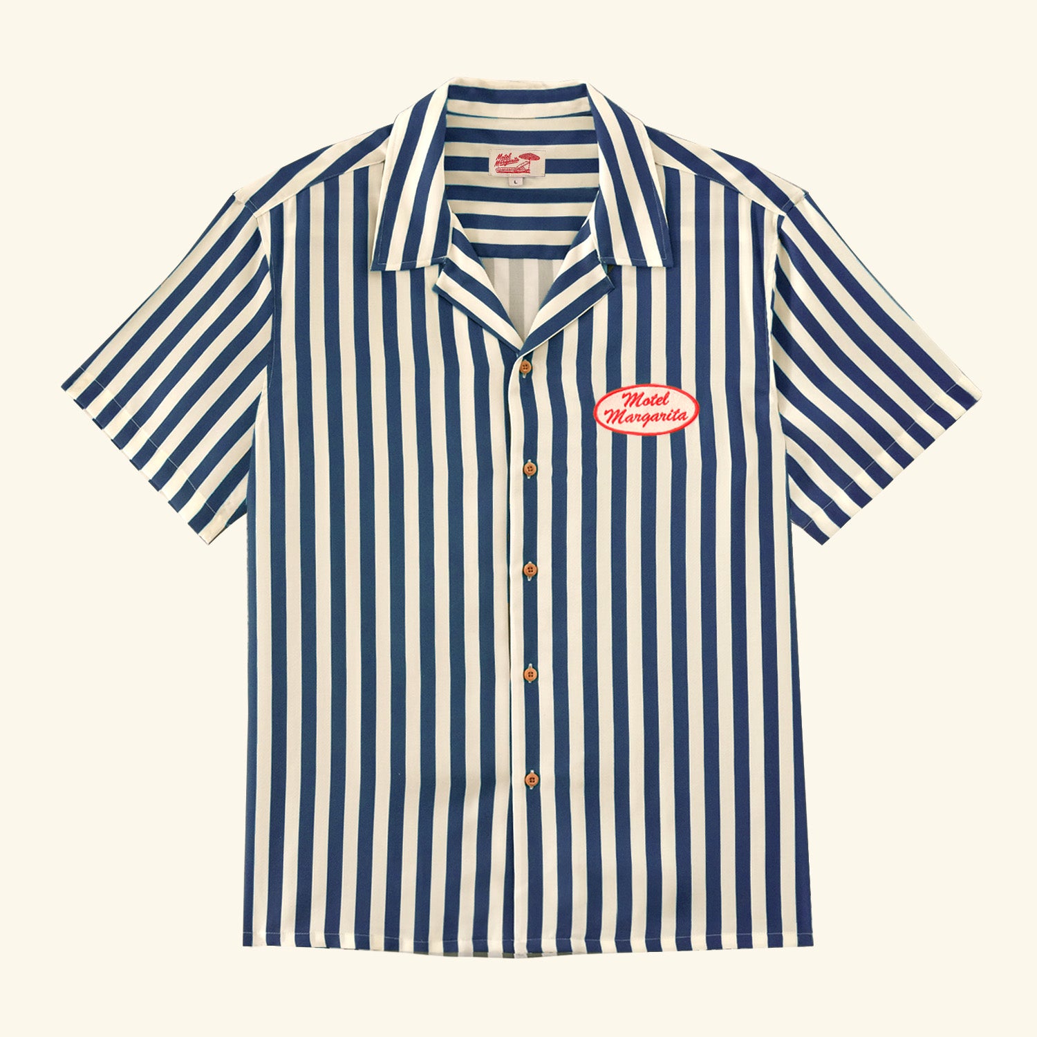 Cabana Button Up - Bone/Navy