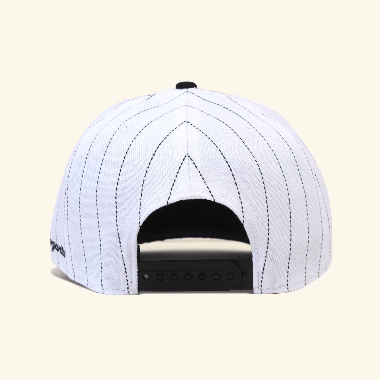 Moniker Snapback - White/Black Pinstripe