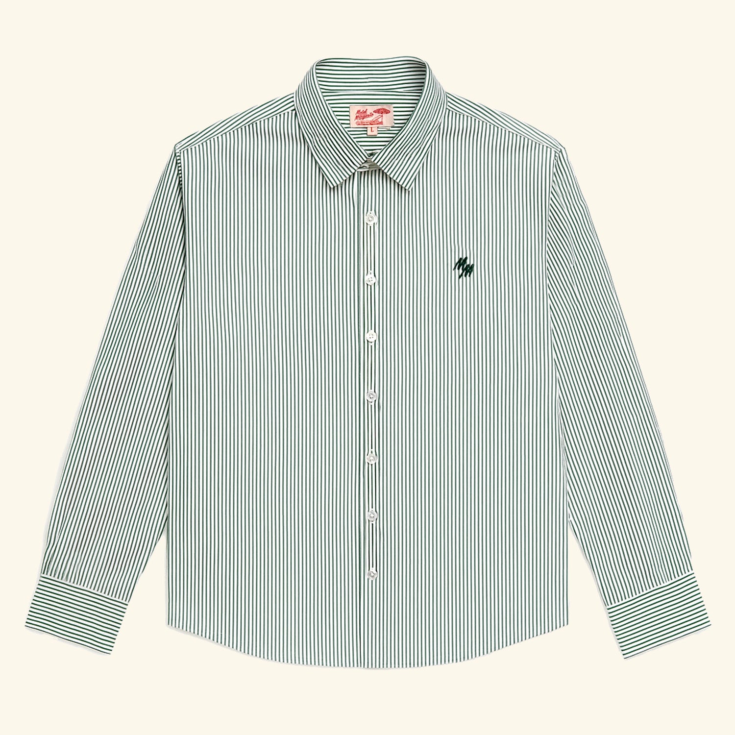 Newport L/S Button Up - Forest/White Stripe