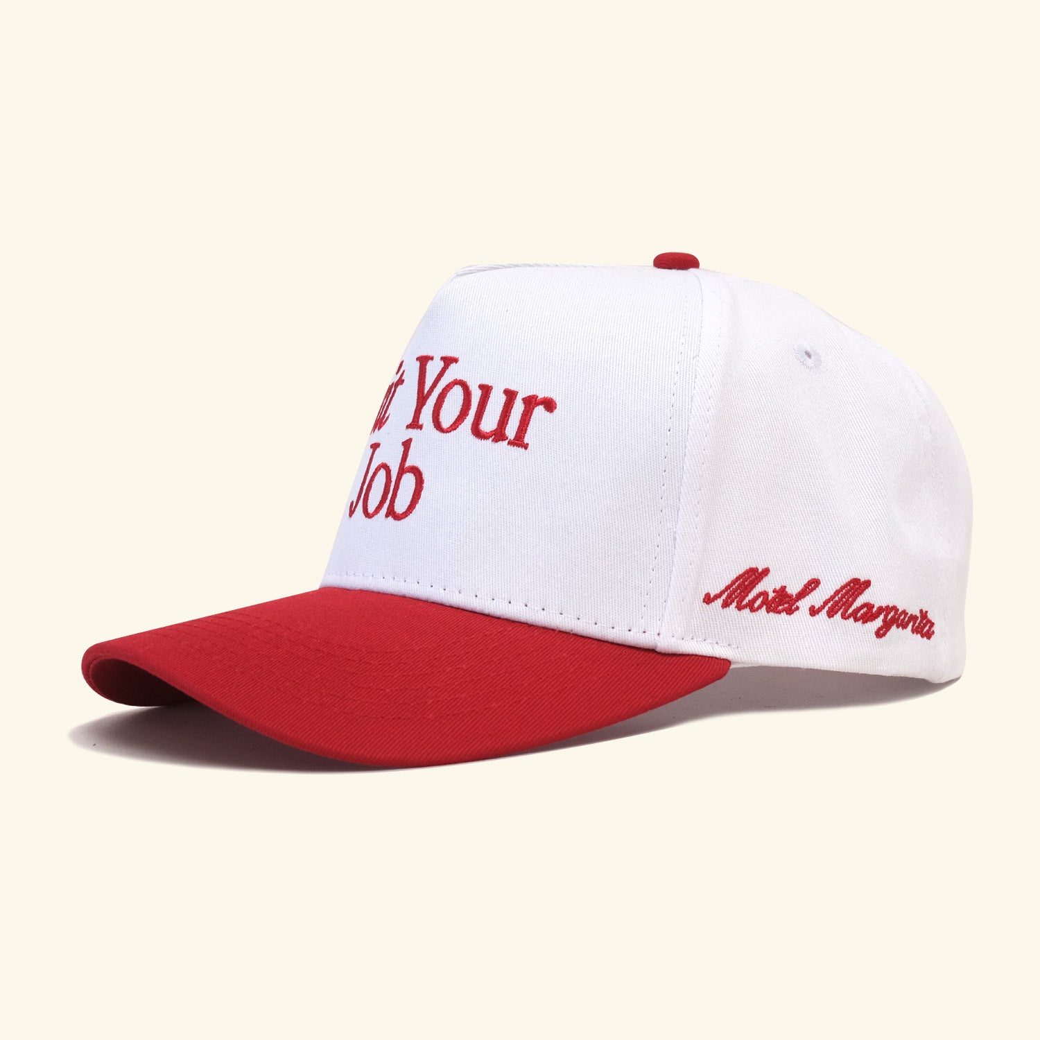 Quit Your Job Snapback - Cherry/White