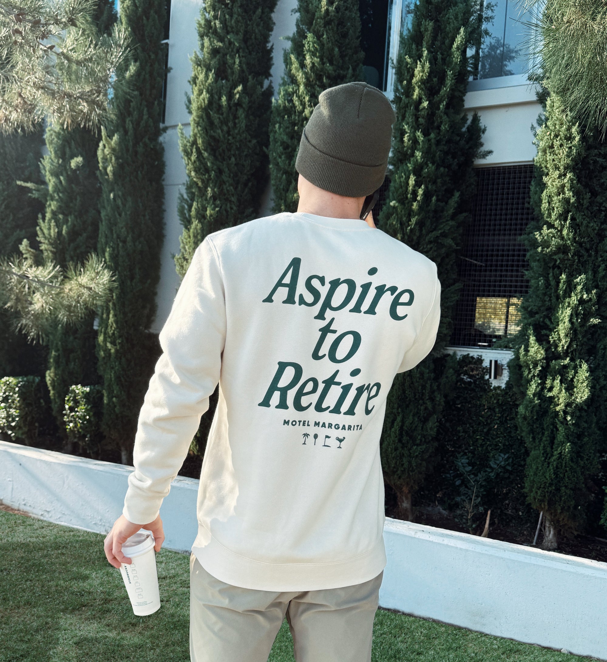 Aspire to Retire - Crewneck Sweater Bone