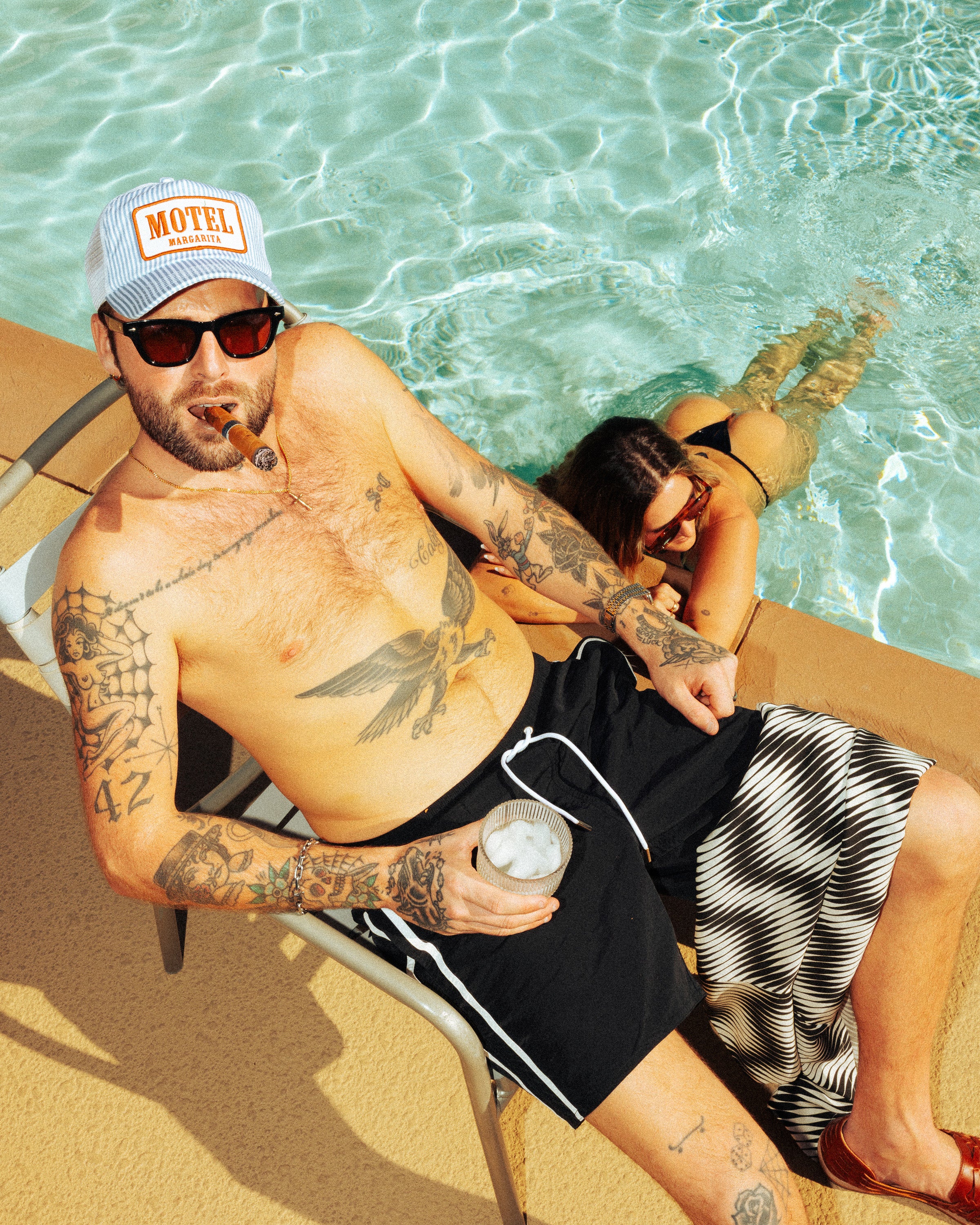 Motel Trucker - Denim / White