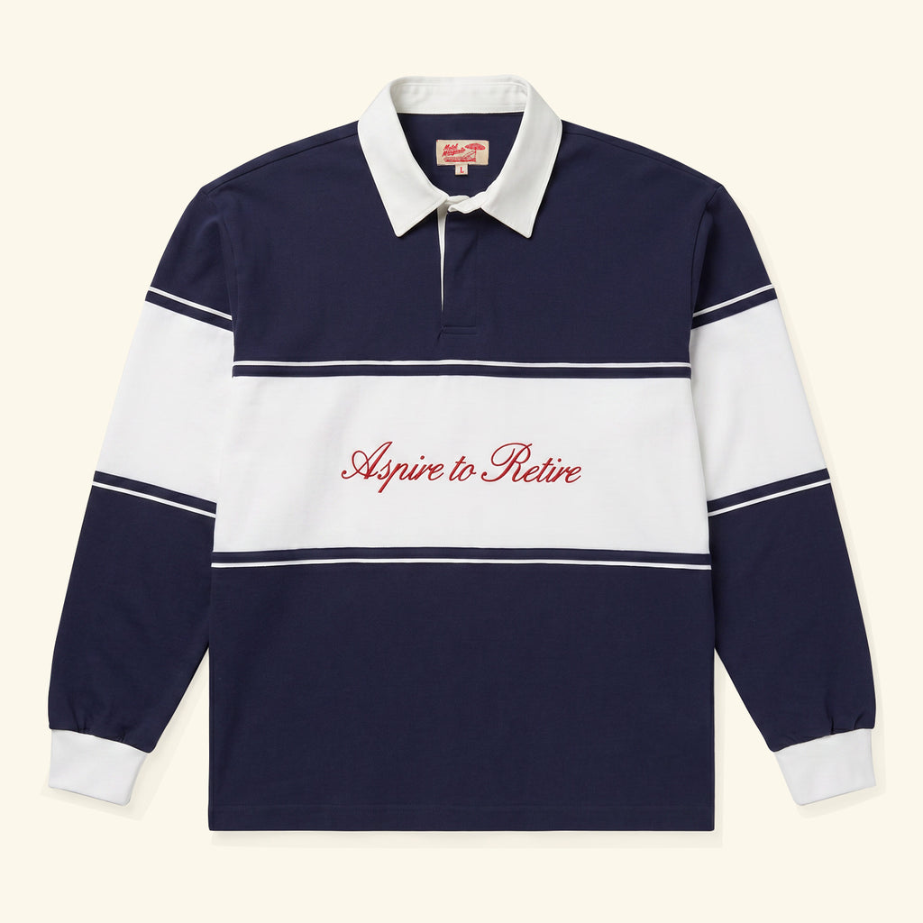 Harbor L/S Rugby - Navy/White