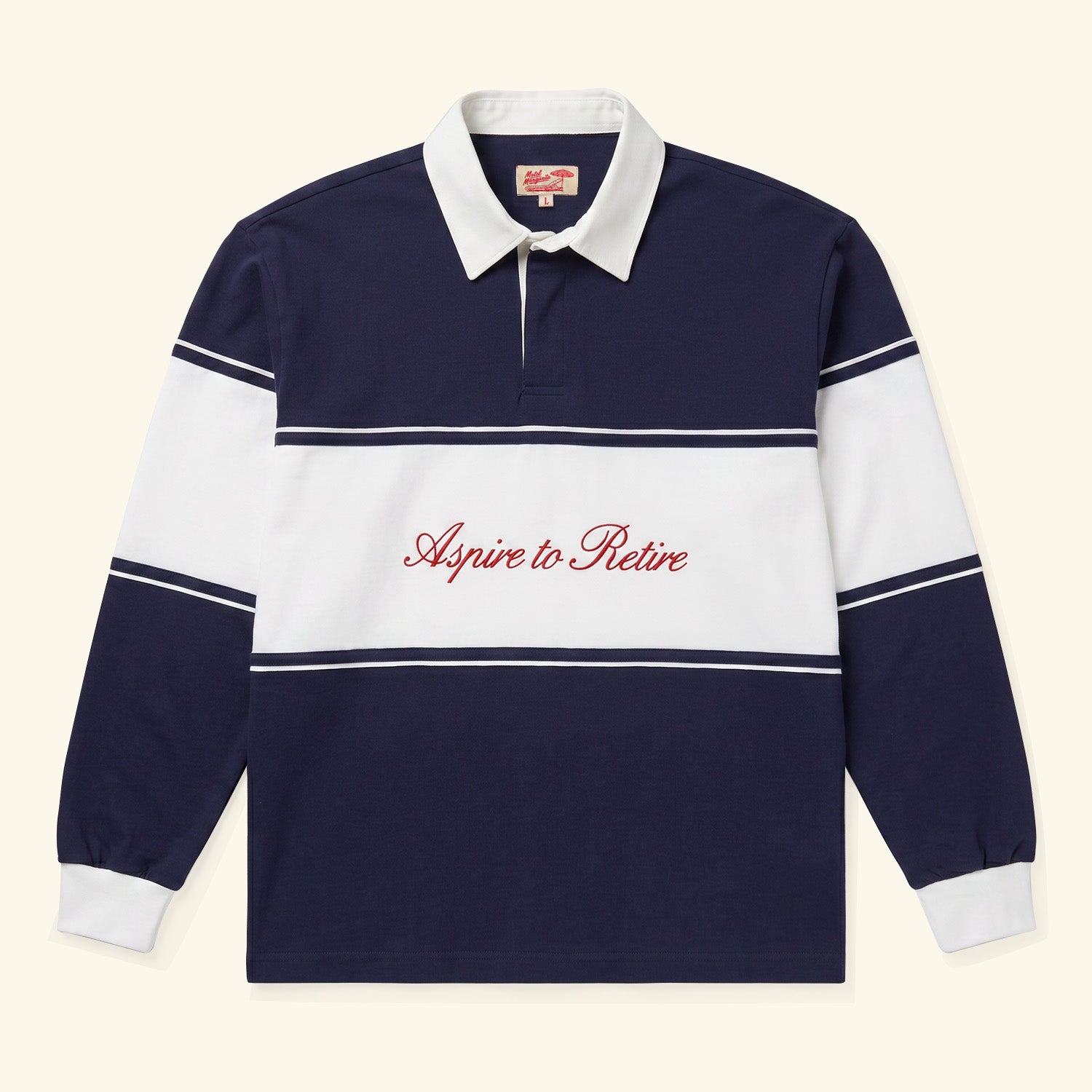 Harbor L/S Rugby - Navy/White