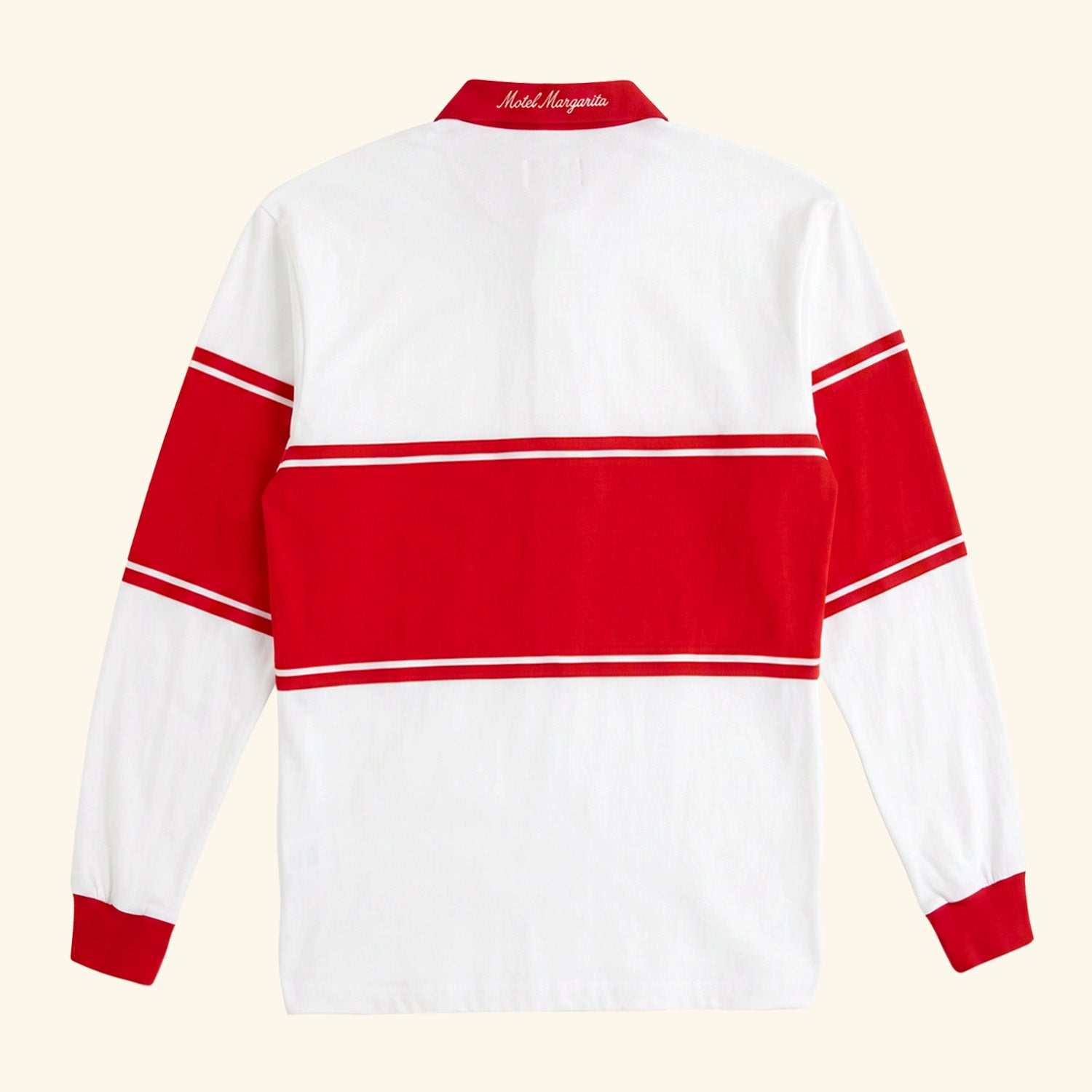 Harbor L/S Rugby - White/Cherry