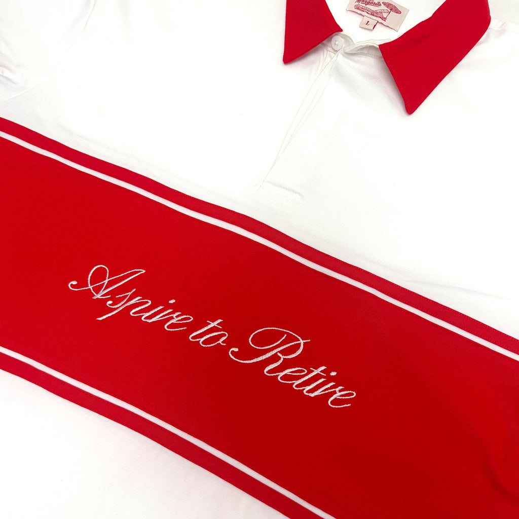 Harbor L/S Rugby - White/Cherry