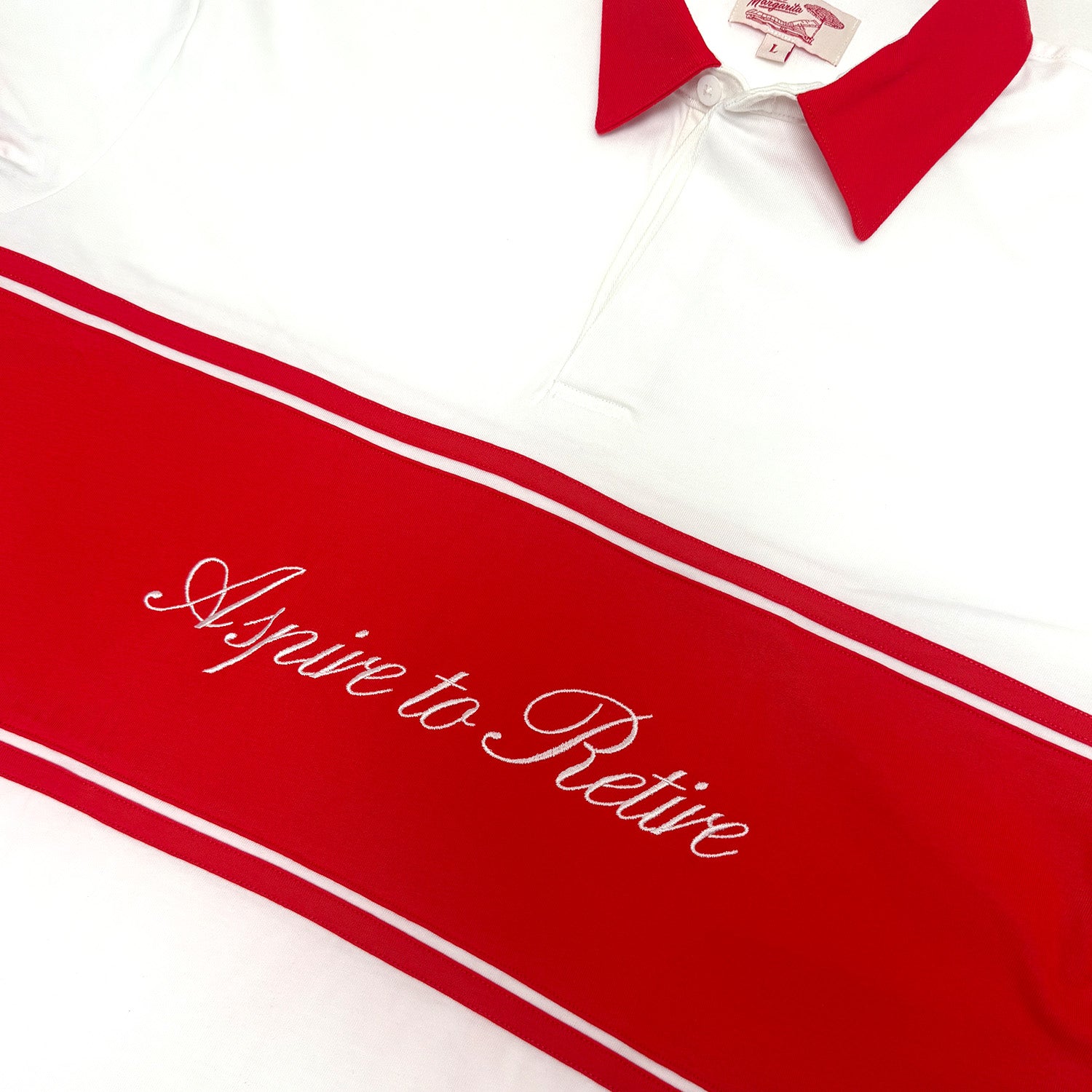 Harbor L/S Rugby - White/Cherry