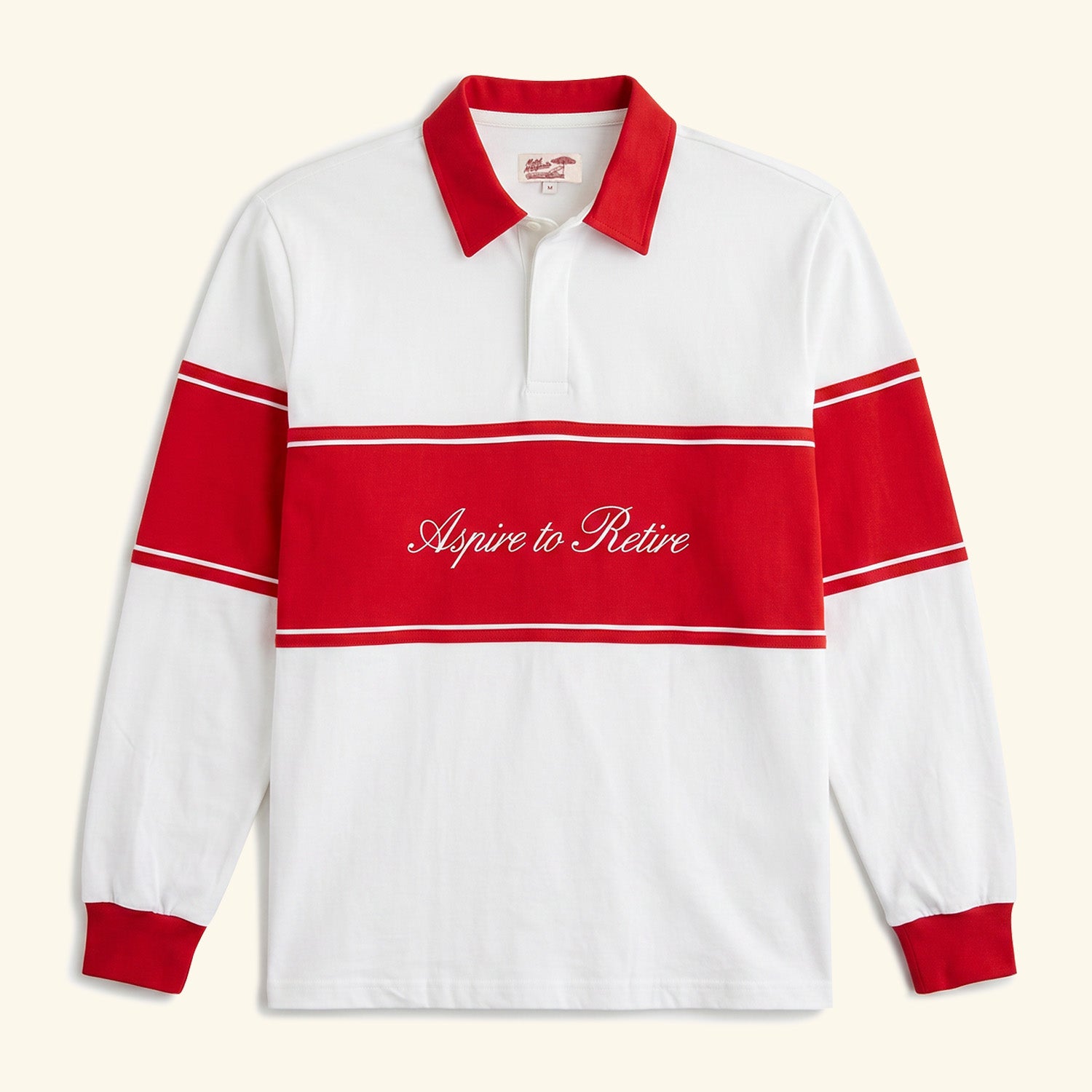 Harbor L/S Rugby - White/Cherry