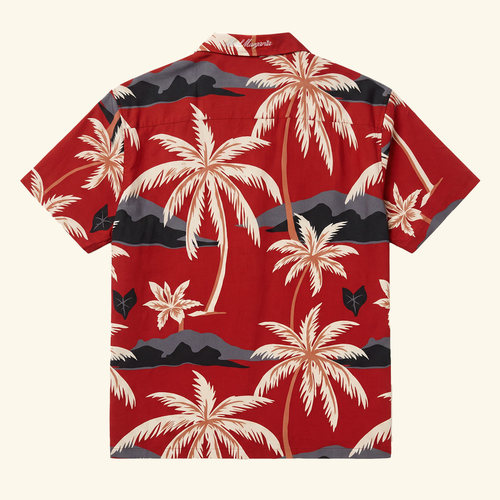 Island S/S Button Up - Crimson