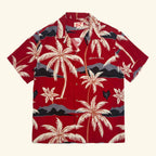 Island S/S Button Up - Crimson