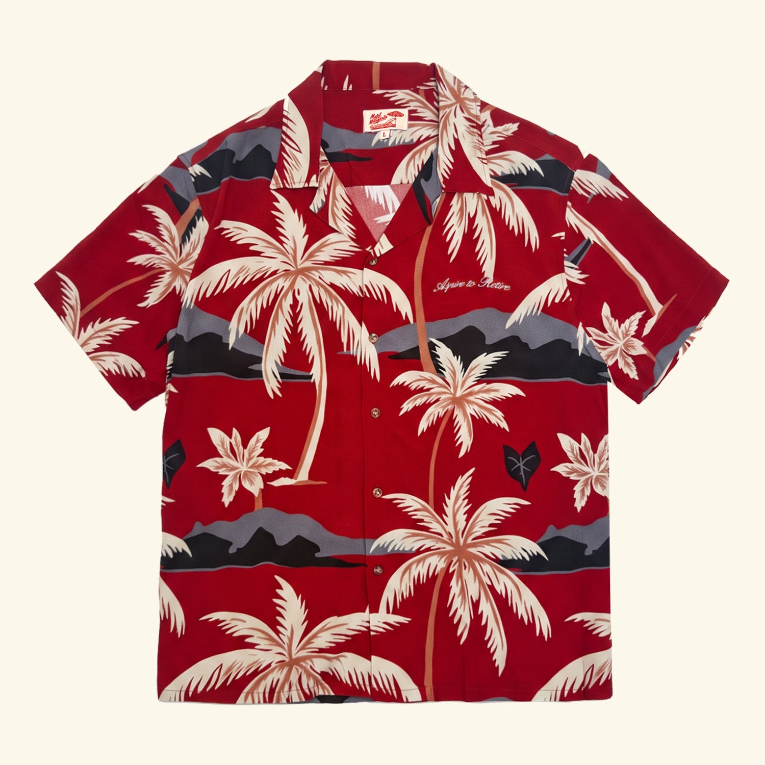 Island S/S Button Up - Crimson