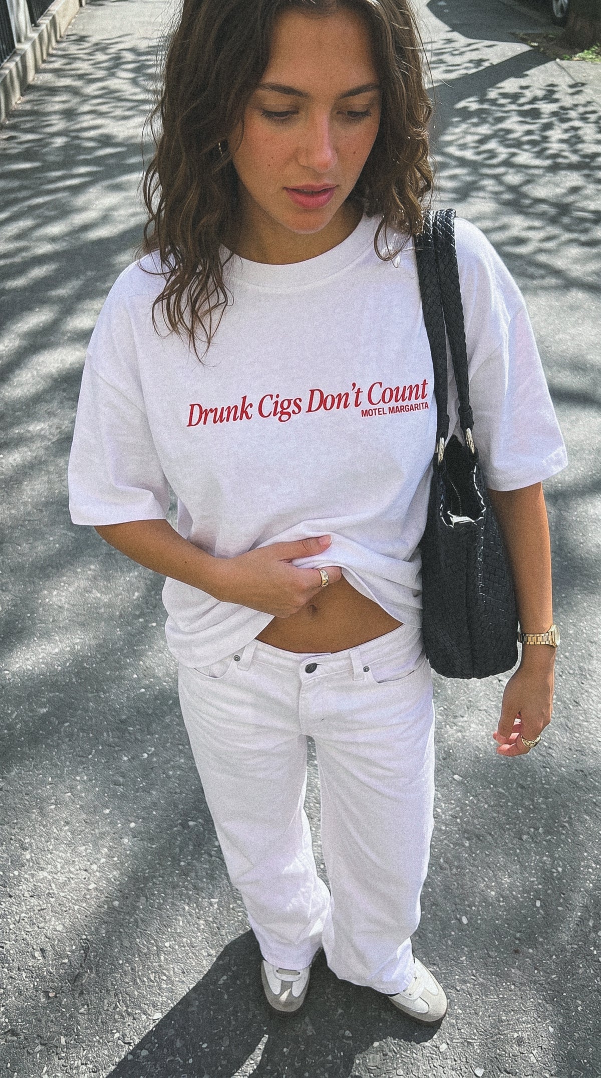 Drunk Cigs Don't Count Tee - White