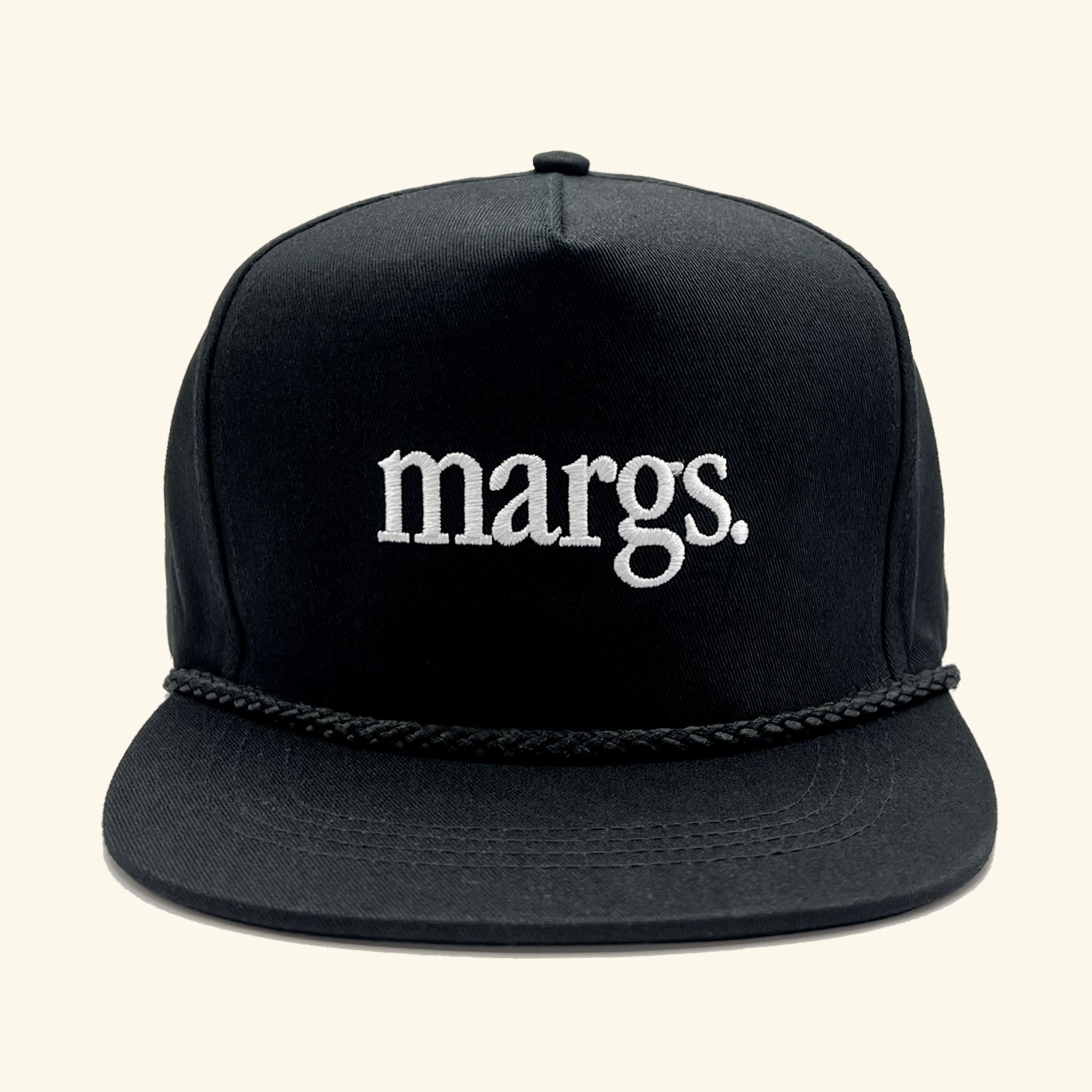 Margs. Snapback Hat Black