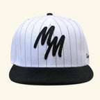 Moniker Snapback - White/Black Pinstripe