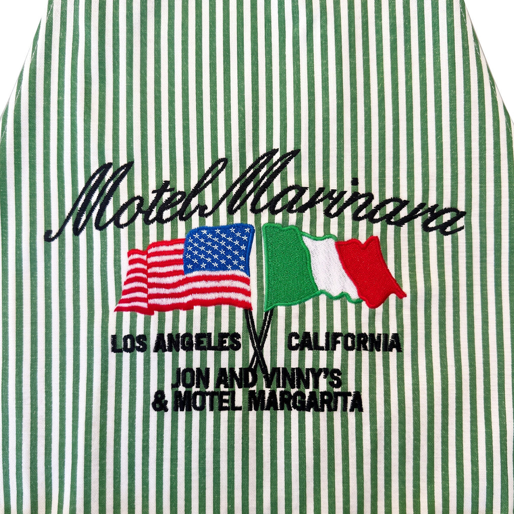 Motel Marinara Apron - Green/White (Motel Margarita x Jon & Vinny's)