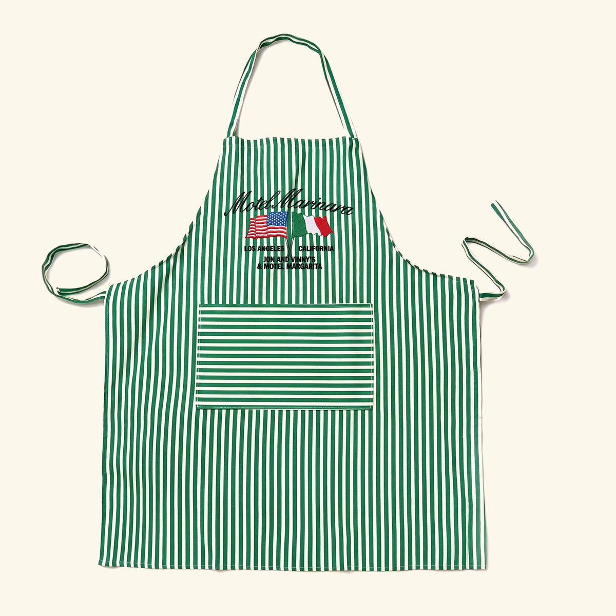 Motel Marinara Apron - Green/White (Motel Margarita x Jon & Vinny's)