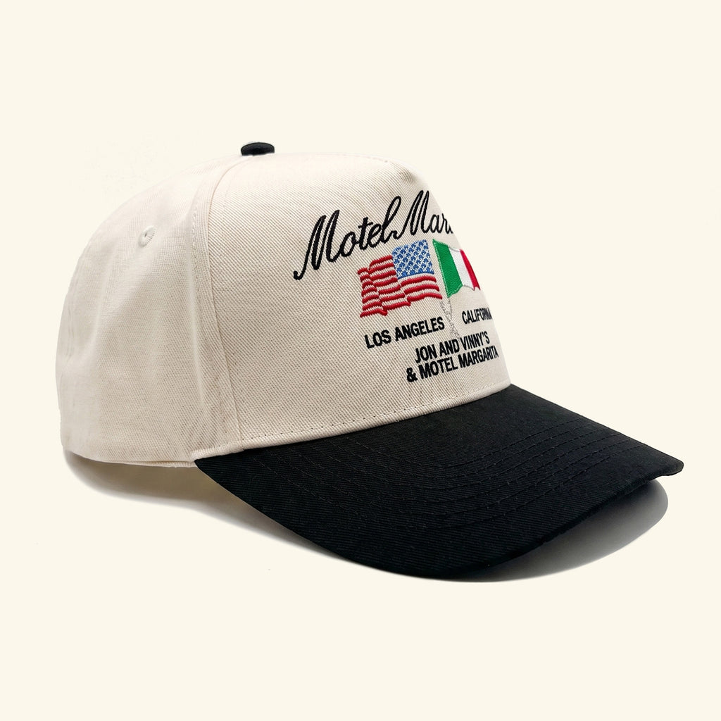 Motel Marinara Snapback - Bone/Black (Motel Margarita x Jon & Vinny's)