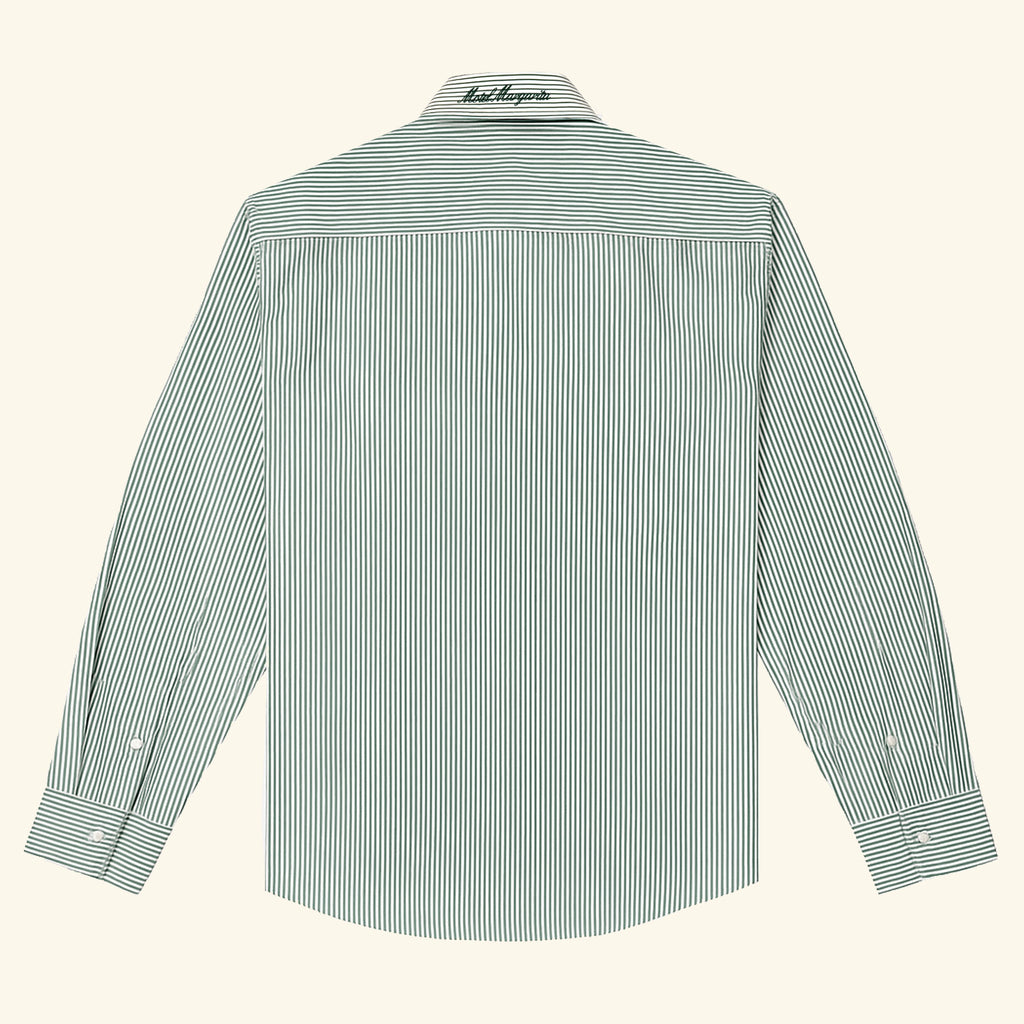 Newport L/S Button Up - Forest/White Stripe