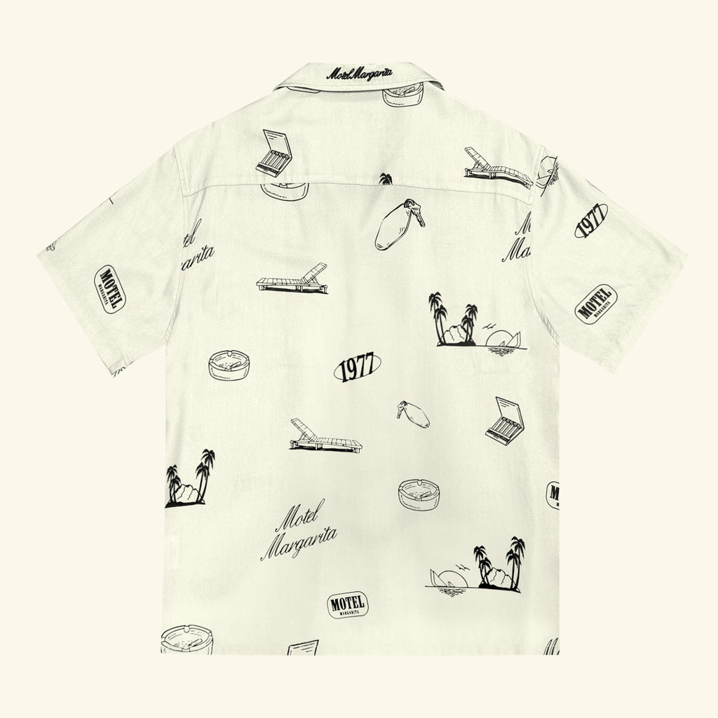No Vacancy Button Up - Bone