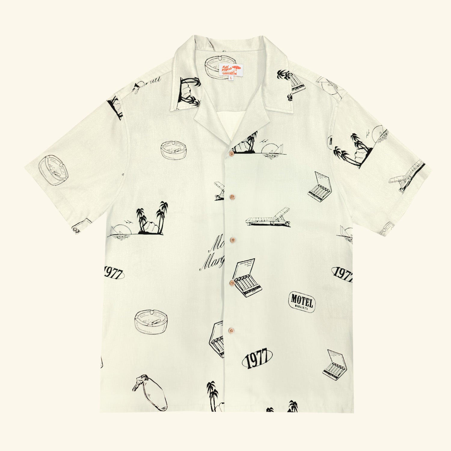 No Vacancy Button Up - Bone