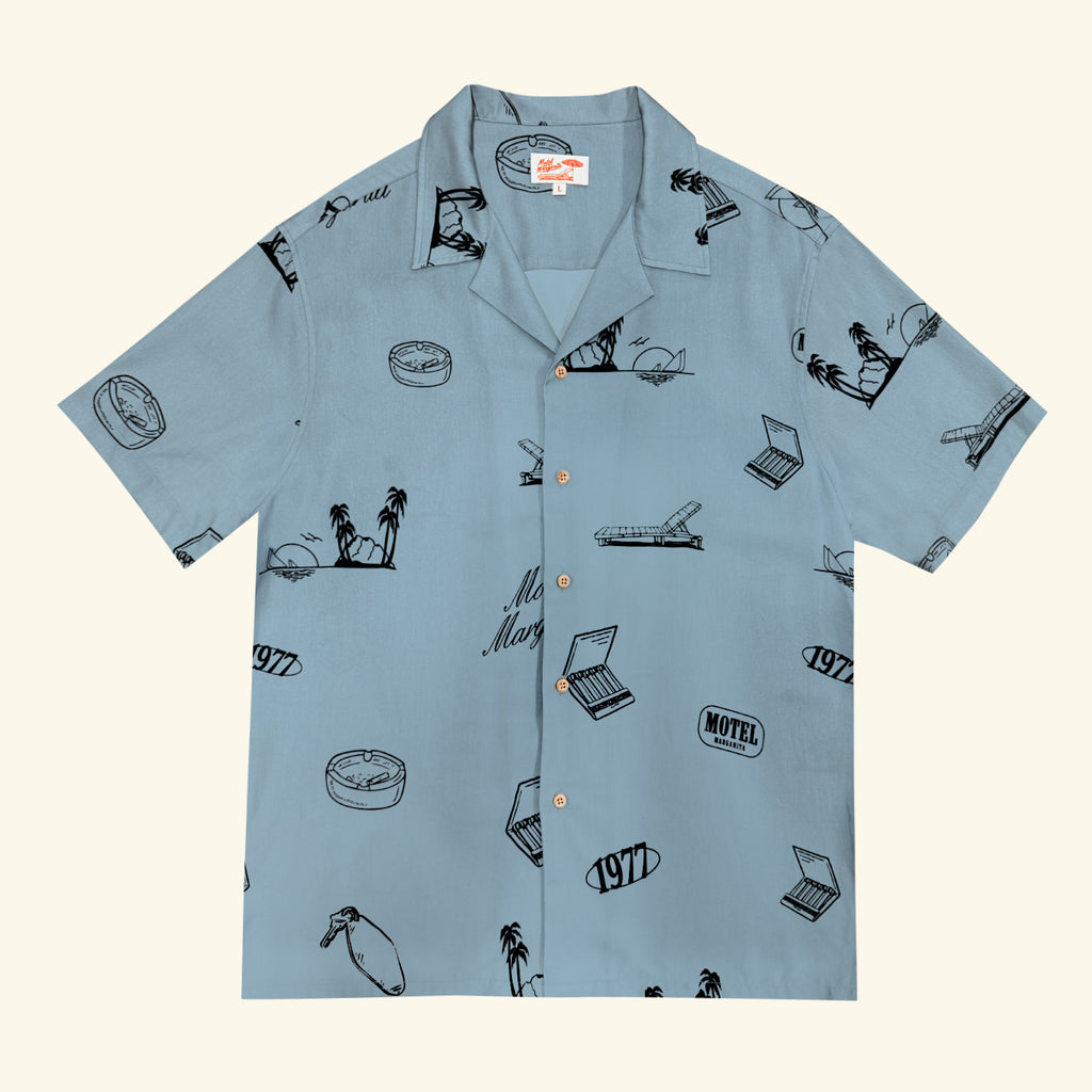 No Vacancy Button Up - Denim