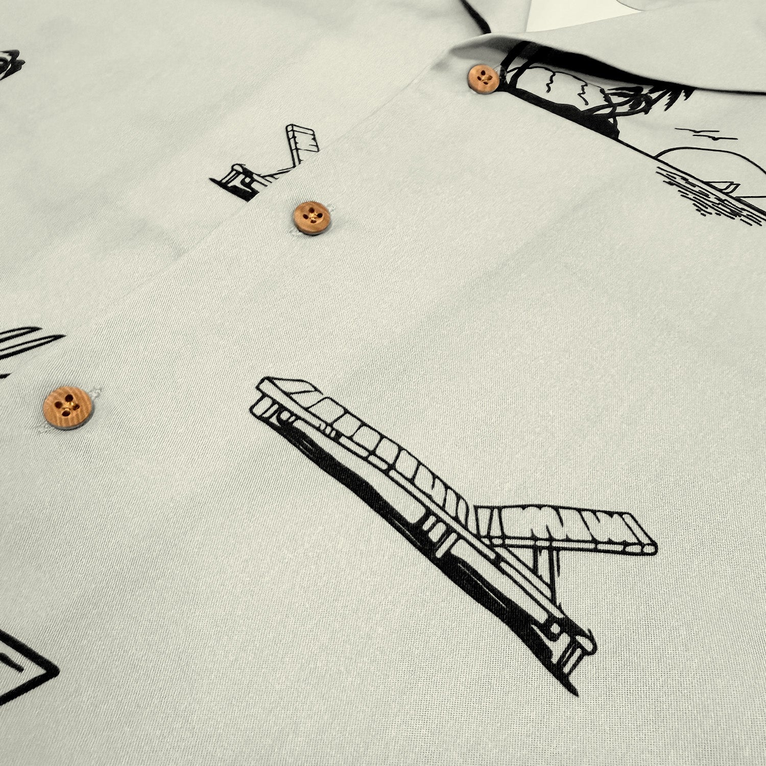 No Vacancy Button Up - Bone