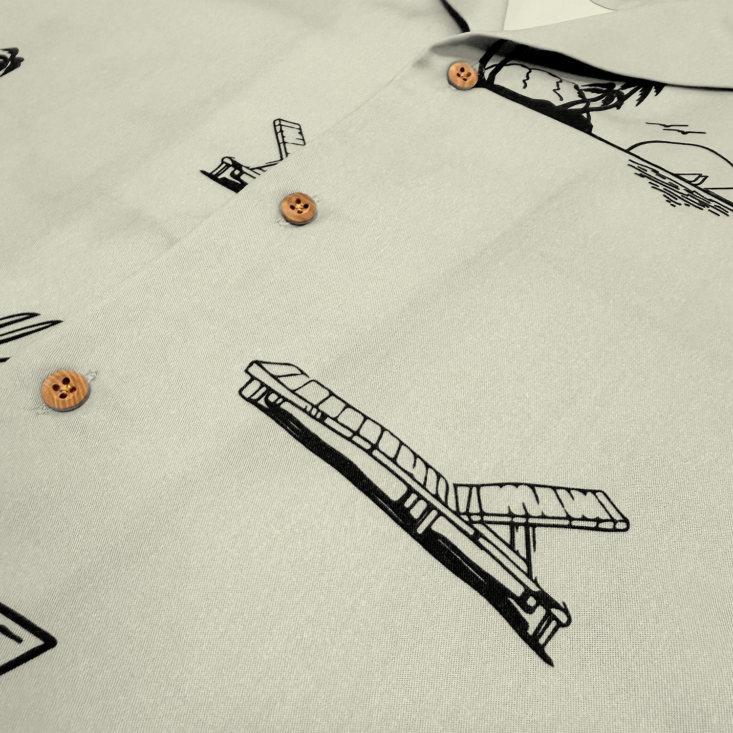 No Vacancy Button Up - Bone