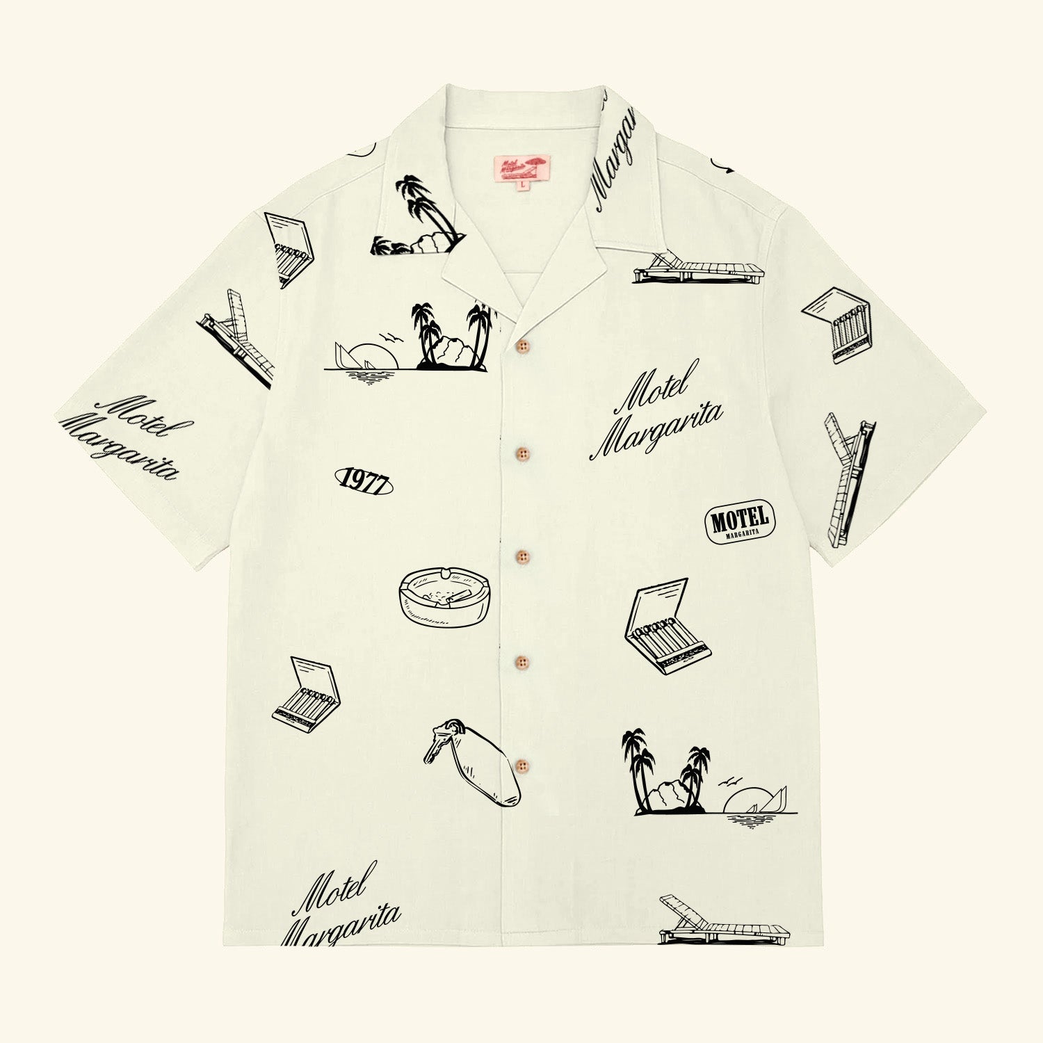 No Vacancy Button Up - Bone