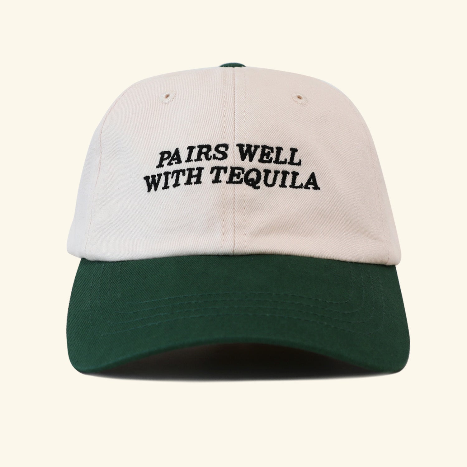 Pairs Well Dad Hat - Bone/Forest