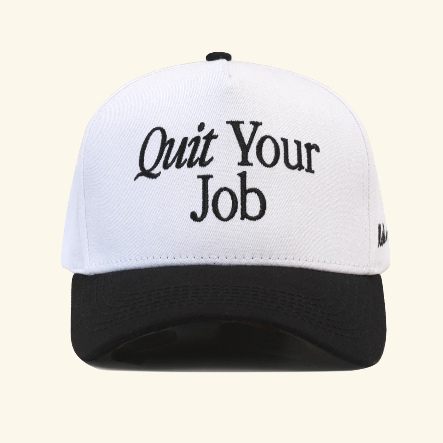 Quit Your Job Snapback - Black/White