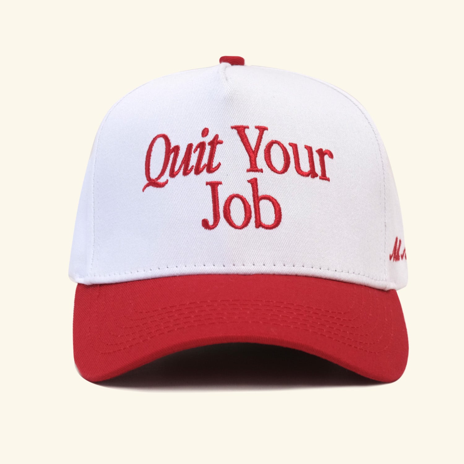 Quit Your Job Snapback - Cherry/White