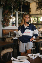 Harbor L/S Rugby - Navy/White