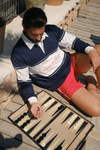 Harbor L/S Rugby - Navy/White