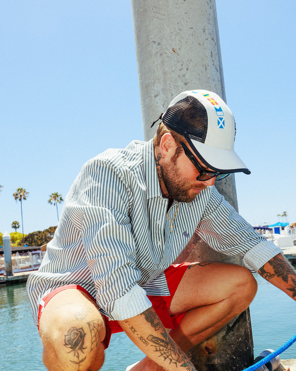 Sailing Cap - Red/Black