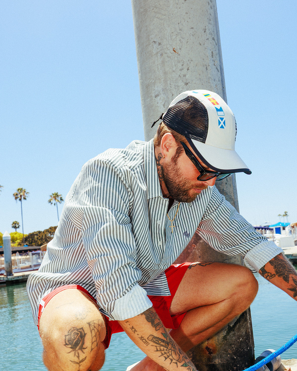 Sailing Cap - Red/Black