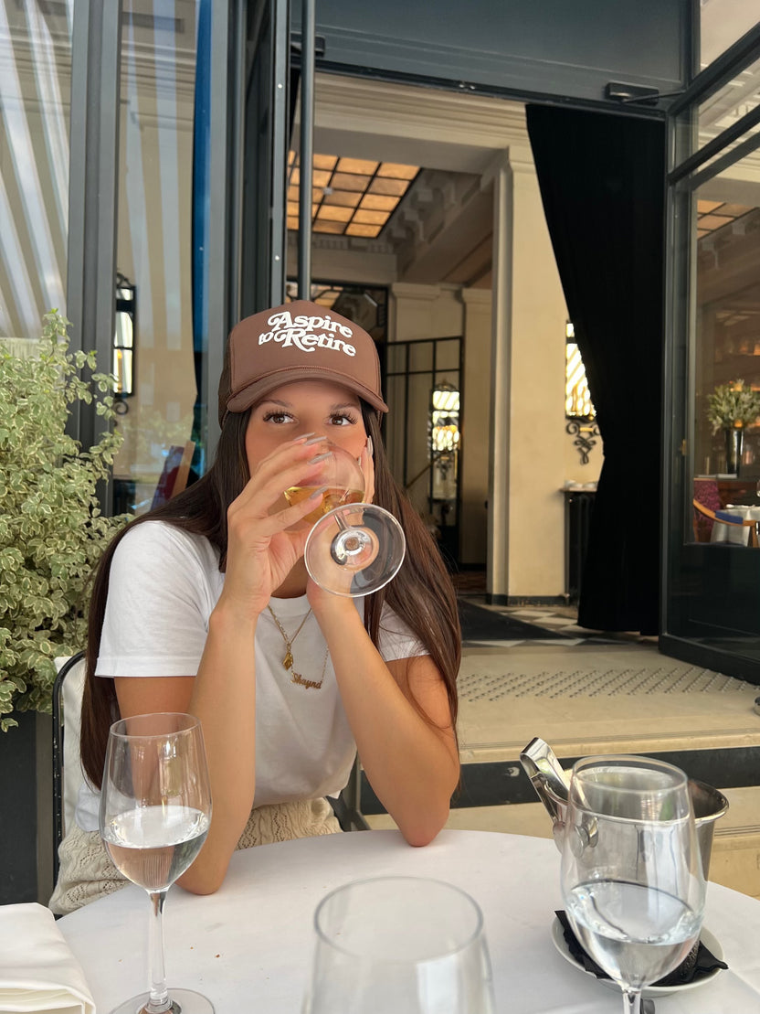 Aspire to Retire Script Trucker Espresso Motel Margarita