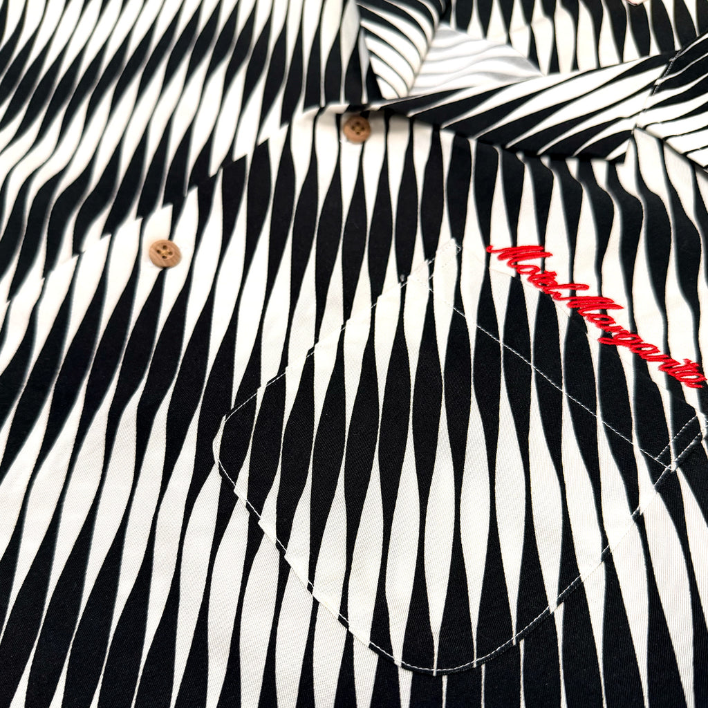 Waves Button Up - Bone/Black