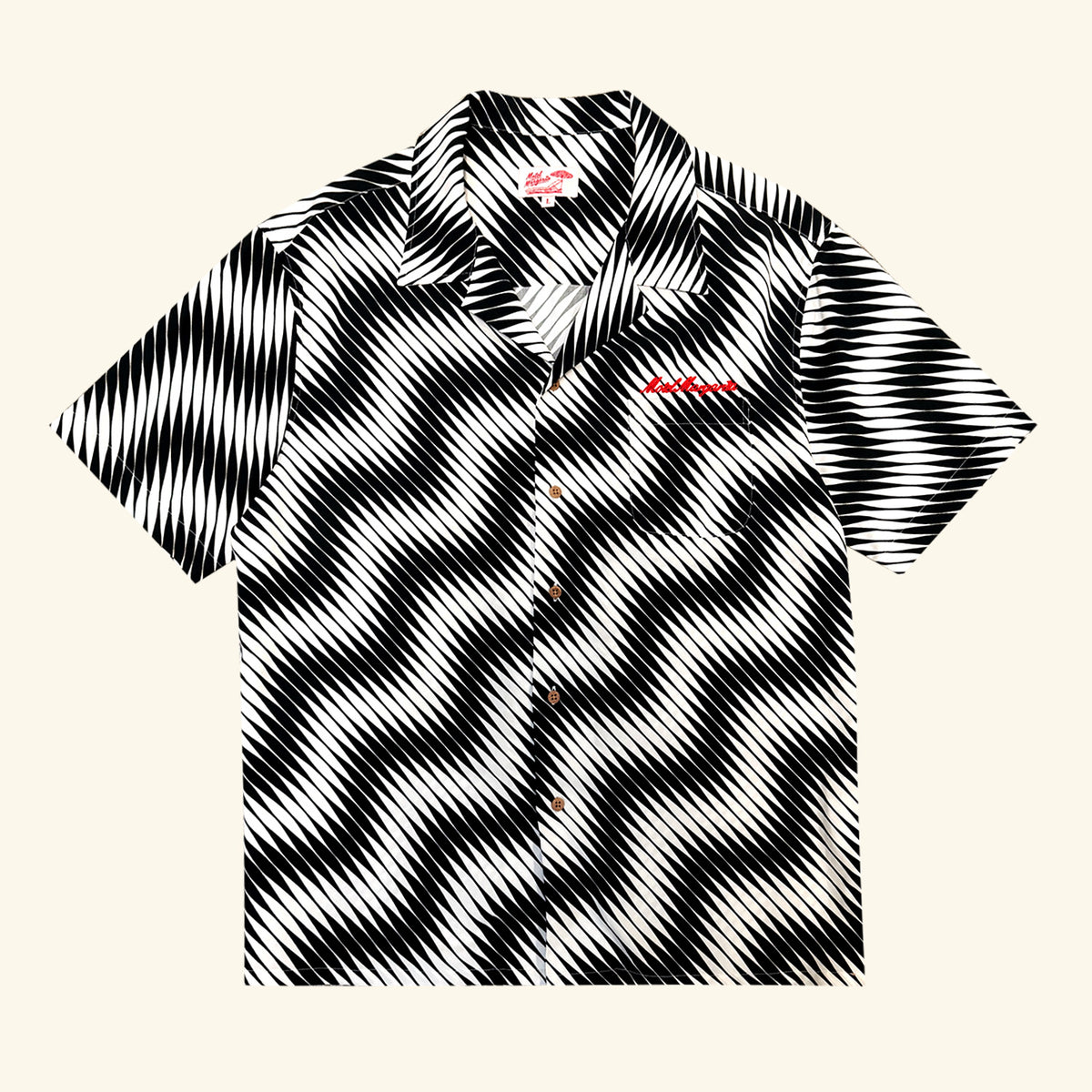 Waves Button Up - Bone/Black